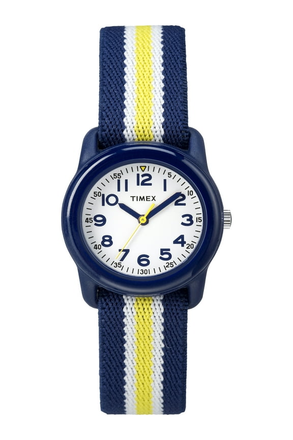 Time Machine by TIMEX 29mm Elastic Band Wristwatch, Blue/Yellow