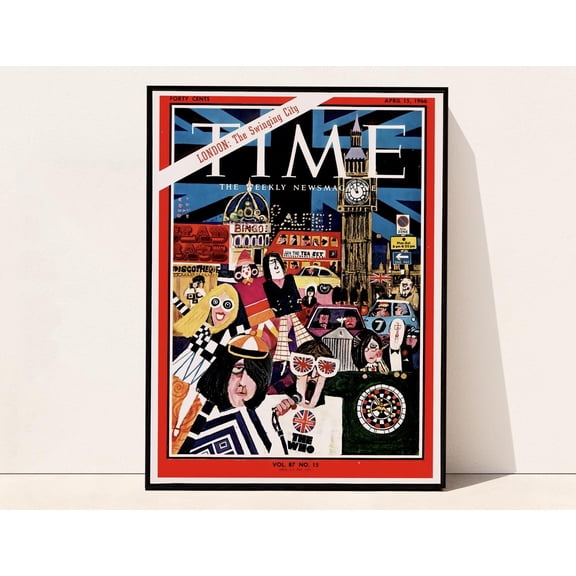 Time Magazine Vintage London Cover 1960S Poster, Scene Of London Wall Art , Poster Print Only