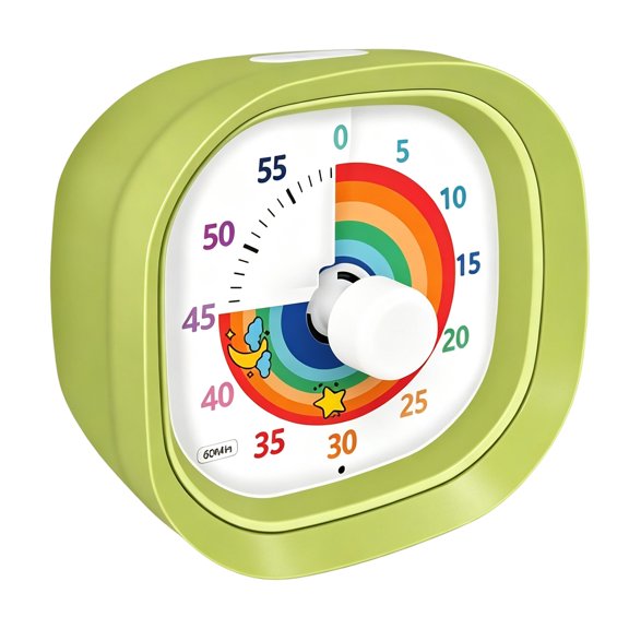 Time Management Clock for Students and Families, One-Hour Study Aid with Twist-Knob Control for Reading Practice