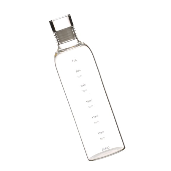Time Marked Glass Cup For Daily Hydrations Sturdy Glass Cup With Time Scale Glass Bottle For Easy Water Monitoring