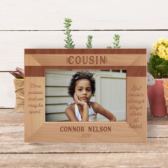 Time Passes And We May Be Apart Personalized Wooden Frame-6" x 4" Brown Horizontal