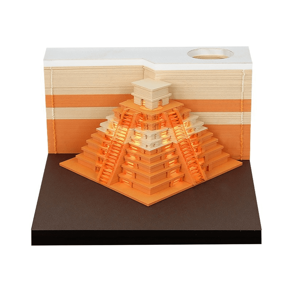Time Piece 3d Paper Art Notepad Creative 3d Calendar Memo Pad Pyramid