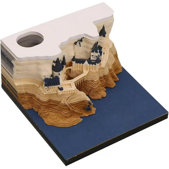 Time Piece Calendar 2024,3D Calendar 2024,3D Memo Pad,Desk Calendar Memo Pad With LED Lights,Tear-Off Paper DIY,Ideal for Bedroom/Office/Reading Room/Studio (B)