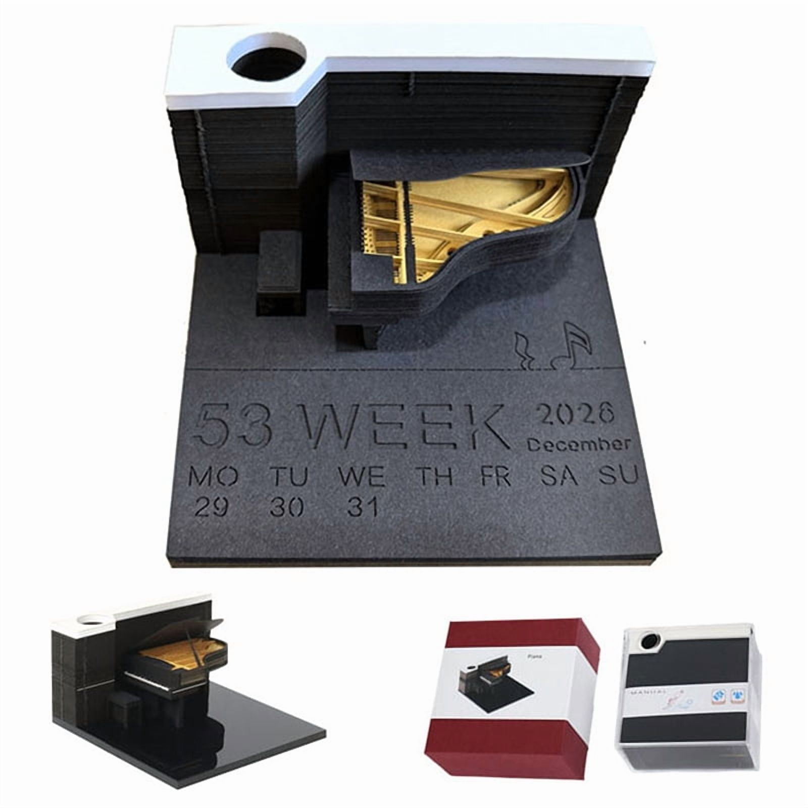 Time Piece Calendar 2026 Desk Calendar 3D Tear-away Calendar Paper Carving Art