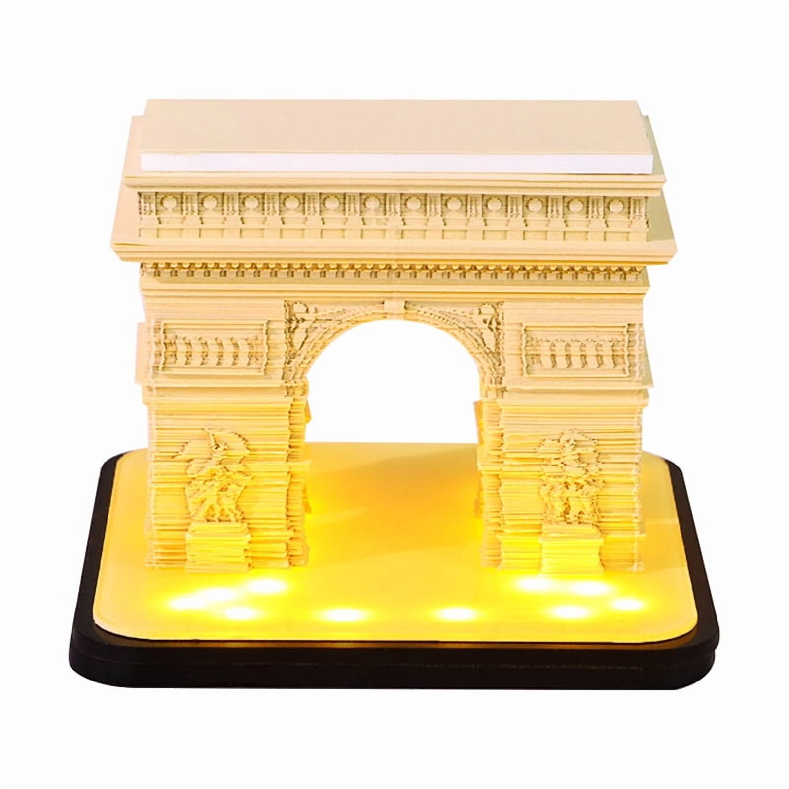 Time Piece Calendar 2026 Desk Calendar With LED Light 3D Tear-away Calendar Paper Carving Art Pad Notepad Gift Christmas