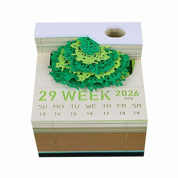 Time Piece Calendar 2026 Desk Calendar With LED Light 3D Tear-away ...