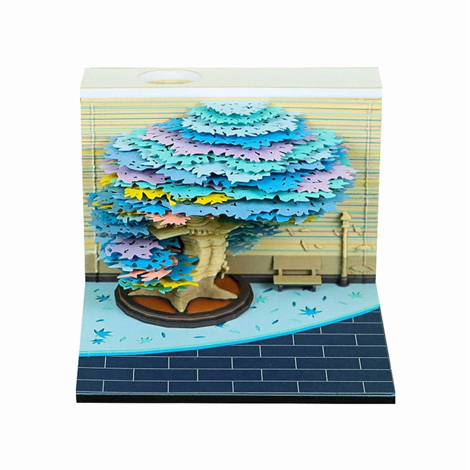 Time Piece Calendar 2026 Desk Calendar With LED Light 3D Tear-away Calendar Paper Carving Art Pad Notepad Gift Christmas
