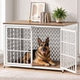 thumbnail image 1 of TIME RAY 48" Dog Crate Furniture, Heavy-Duty Metal Dog House, Decorative Pet House that Doubles as an Indoor Side Table, White, 1 of 7