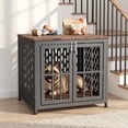 thumbnail image 1 of TIME RAY 26" Dog Crate Furniture, Heavy-Duty Metal Dog House, Decorative Pet House that Doubles as an Indoor Side Table, Antique Black, 1 of 7