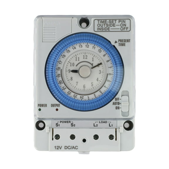 Time Relay Time Control Switch Mechanical Timer 110-230Vac 112X82X50Mm 24 Hours 50-60Hz Memory Setting Plastic