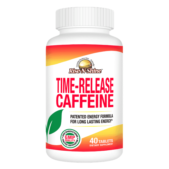Time-Release Caffeine Herbal Supplement by Rise-N-Shine 40 Count