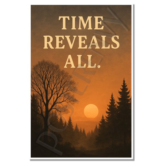 Time Reveals All Inspirational Poster 18 inch x 12 inch