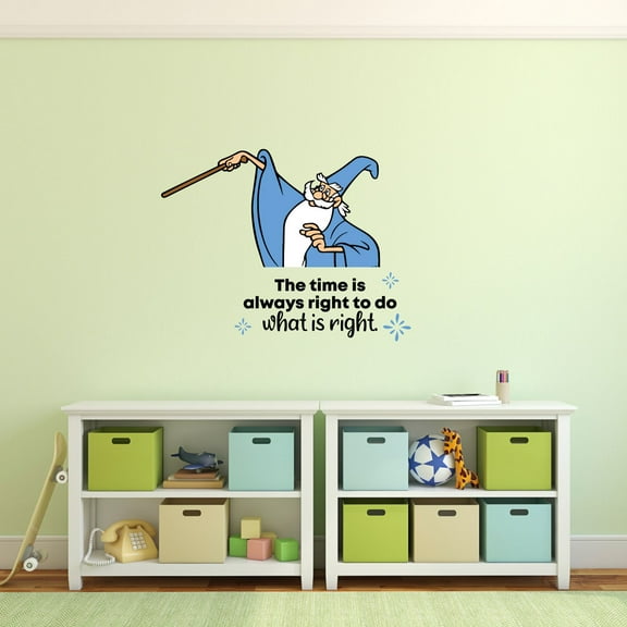 Time Right Sword in the Stone Quote Cartoon Quotes Decors Wall Sticker Art Design Decal for Girls Boys Kids Room Bedroom Nursery Kindergarten Home Decor Stickers Wall Art Vinyl Decoration (20x40 inch)