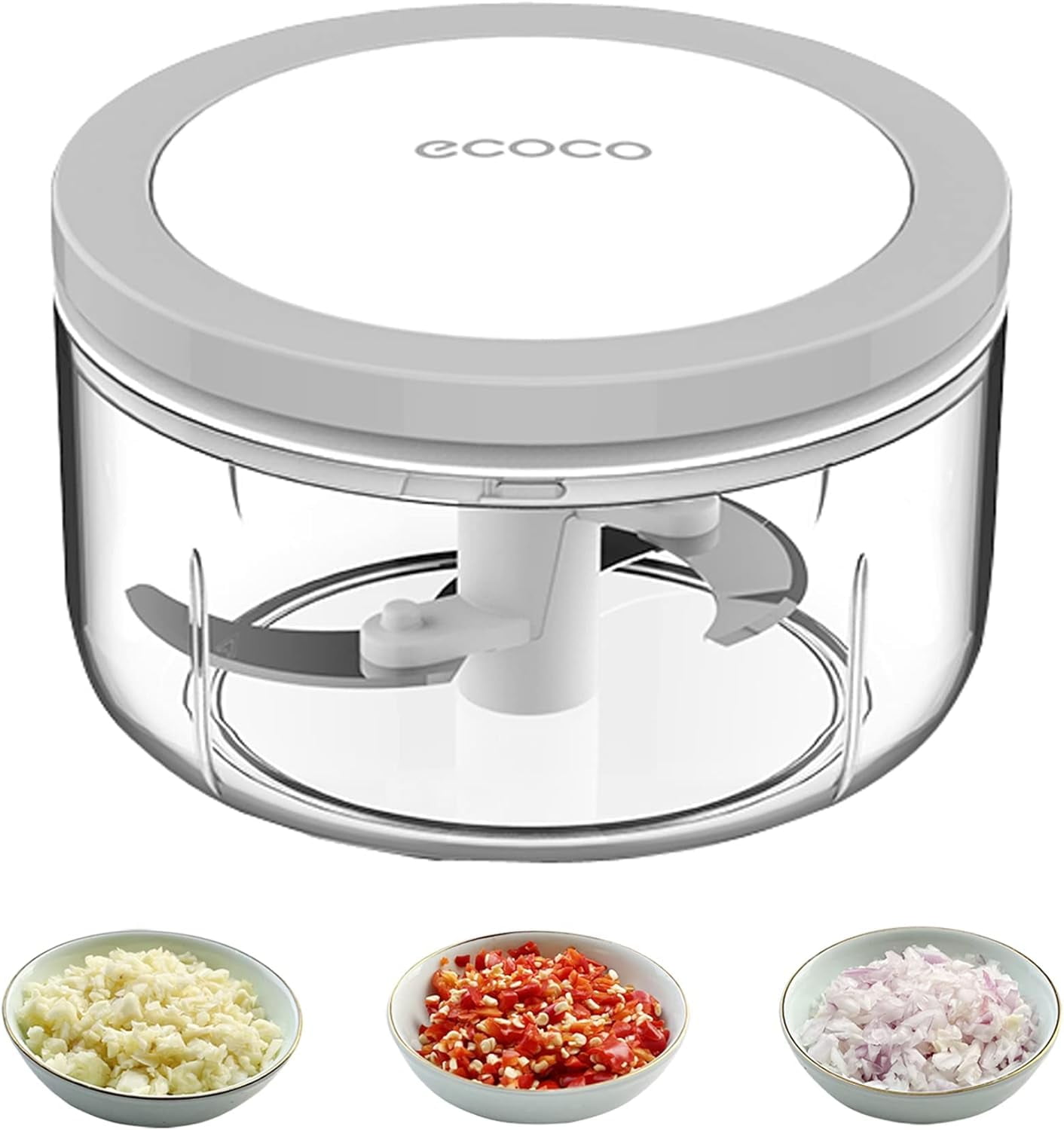 TimeSaving Manual Food Chopper Vegetable Chopper 550ML Garlic Mincer