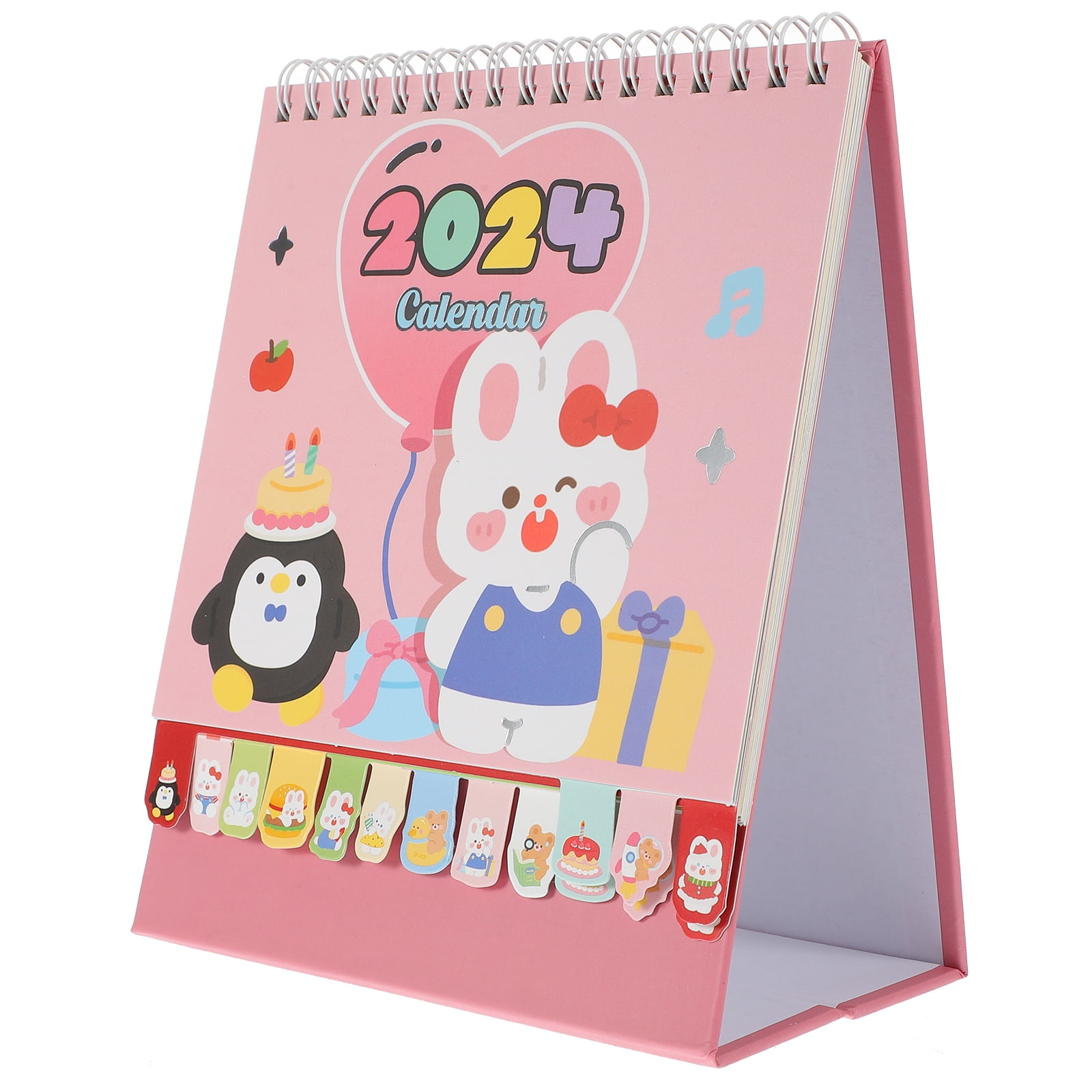 Time schedule calendar standing flipped calendar tabletop 2024 cute