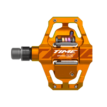 Time Speciale 10 Pedals - Dual Sided Clipless with Platform, Aluminum, 9/16", Tangerine, Small, B1
