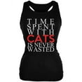 thumbnail image 1 of Time Spent With Cats Never Wasted Black Juniors Soft Tank Top - 2X-Large, 1 of 1