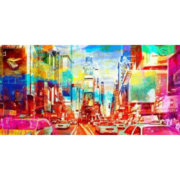 Time Square 2.0 Poster Print by Eric Chestier (10 x 20)