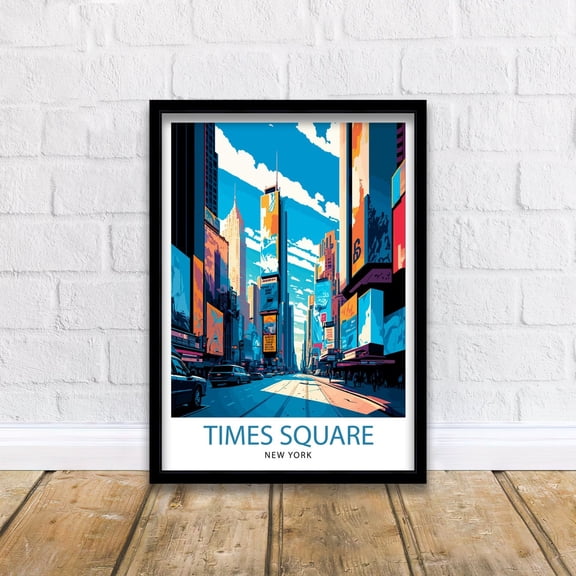 Time Square New York Travel Print| Time Square Wall Decor New York City Travel Poster Time Square Art Print Time Square, Poster Only