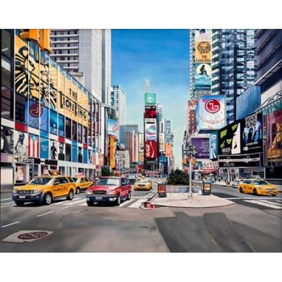 Time Square Reflections Canvas Art - Michael Schuh (24 x 30)