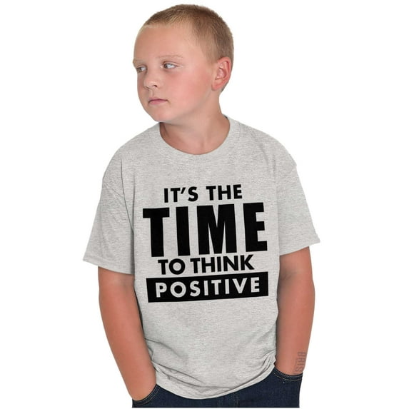 Time Think Cute Optimistic Gym Crewneck T Shirts Boy Girl Teen Brisco Brands L