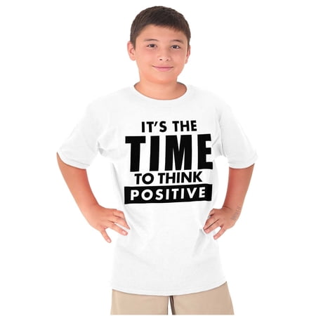 Time Think Cute Optimistic Gym Crewneck T Shirts Boy Girl Teen Brisco Brands X
