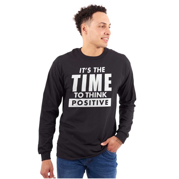 Time Think Cute Optimistic Gym Long Sleeve TShirt Men Women Brisco Brands S