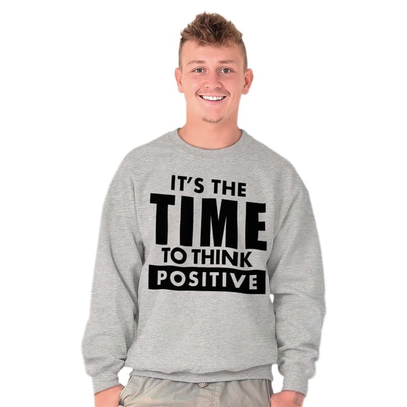 Time Think Cute Optimistic Gym Unisex Plus Fleece Graphic Sweatshirt Brisco Brands 2X