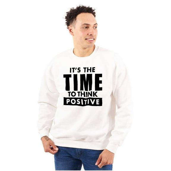 Time Think Cute Optimistic Gym Unisex Plus Fleece Graphic Sweatshirt Brisco Brands 2X