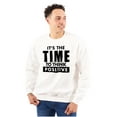 thumbnail image 1 of Time Think Cute Optimistic Gym Unisex Plus Fleece Graphic Sweatshirt Brisco Brands 4X, 1 of 5