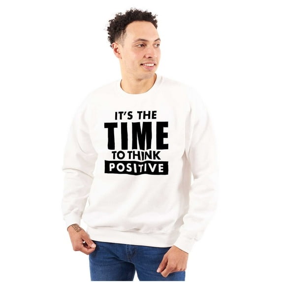 Time Think Cute Optimistic Gym Unisex Plus Fleece Graphic Sweatshirt Brisco Brands 4X