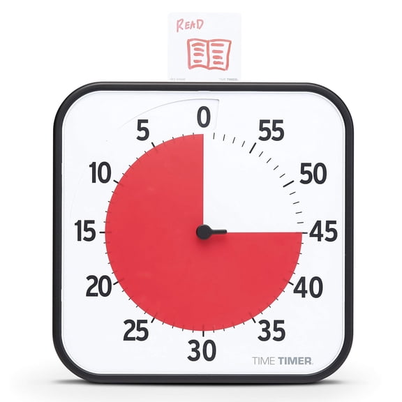 Time Timer 12 inch Visual Timer— 60 Minute Kids Desk Countdown Clock with Dry Erase Activity Card