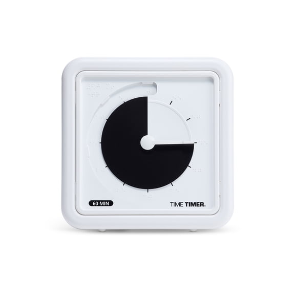 Time Timer Braille 8" 60-Minute Visual Timer - Black Disk