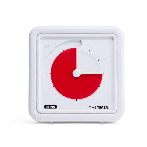 Time Timer Braille 8" 60-Minute Visual Timer - Red Disk