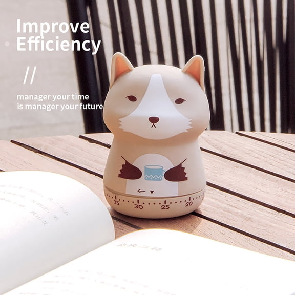 Time Timer,Cute Animal Kitchen Timers Mechanical Rotating Timer Classroom Timer Management Tool Cooking Countdown Alarm for Reading or Kitchen Use(D)