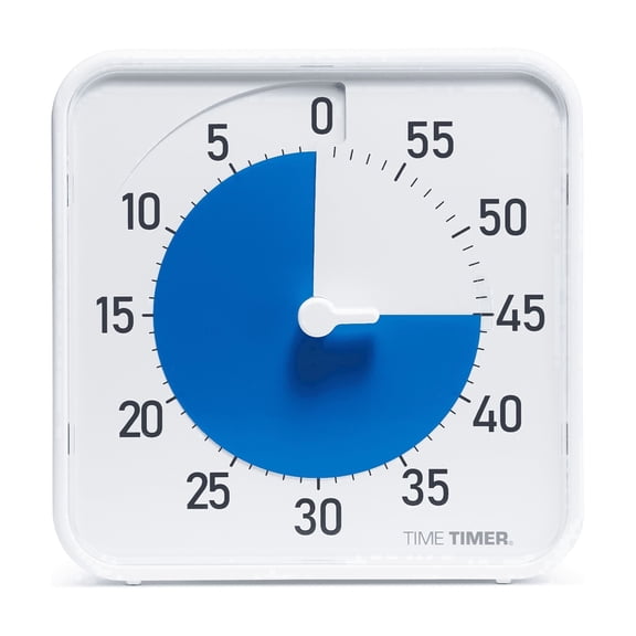 Time Timer Original 8" Visual Countdown Timer – Medium 60-Minute Classroom Visual Timer (Blue & White)