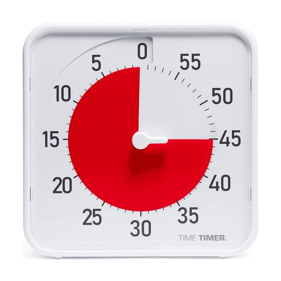 Time Timer Original 8" Visual Countdown Timer – Medium 60-Minute Classroom Visual&nbsp;Timer (Red & White)