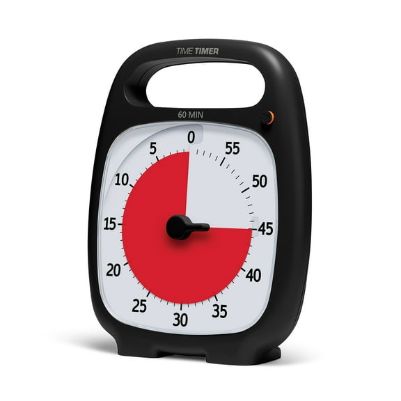 Time Timer PLUS 60 Minute Timer - Desktop Sized Visual Countdown Timer with Portable Handle(Gray)