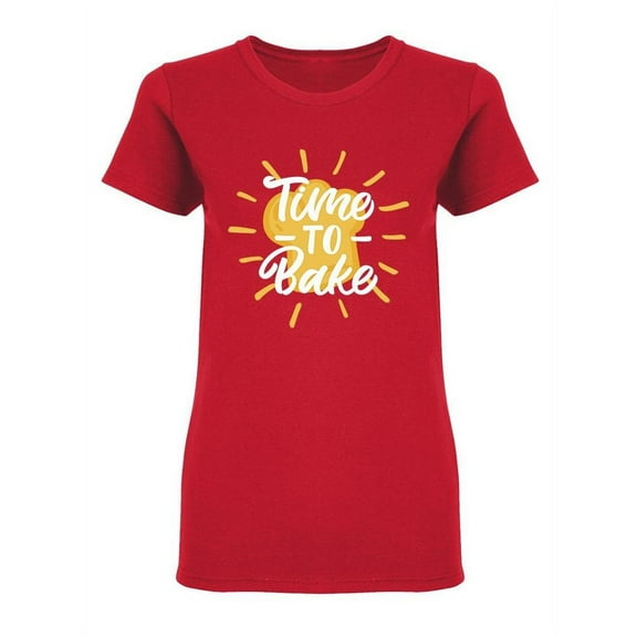 Time To Bake Design Shaped T-Shirt Women -Image by Shutterstock, Female Small