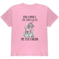 thumbnail image 1 of Time To Be A Unicorn Youth T Shirt Light Pink YSM, 1 of 1