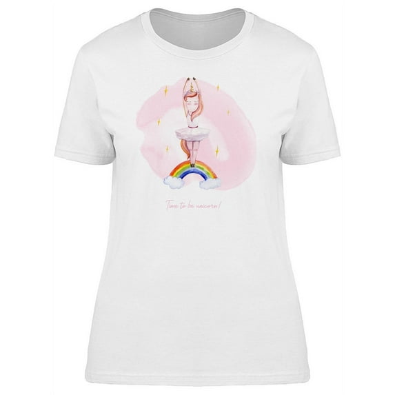 Time To Be Unicorn, Ballerina T-Shirt Women -Image by Shutterstock, Female x-Large