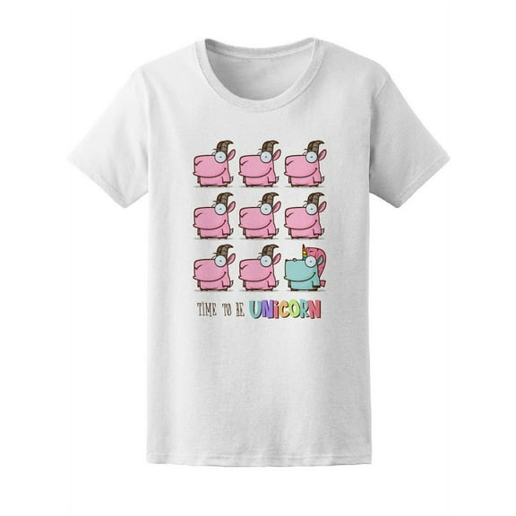 Time To Be Unicorn Cute Colorful Tee Women's -Image by Shutterstock