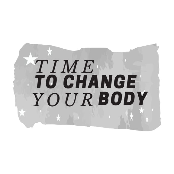 Time To Change Your Body Workout Gym Motivational Fitness Quote Decor Wall Art Sticker Designs Vinyl Stickers For Home House Walls Rooms Windows Bedroom Decoration Size (12x12 inch)