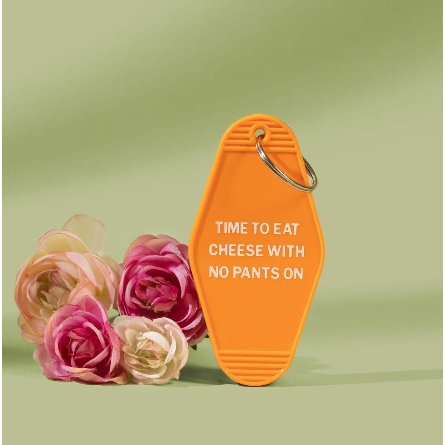 UNKNOWN CC Time To Eat Cheese with No Pants On Motel Style Keychain in Orange