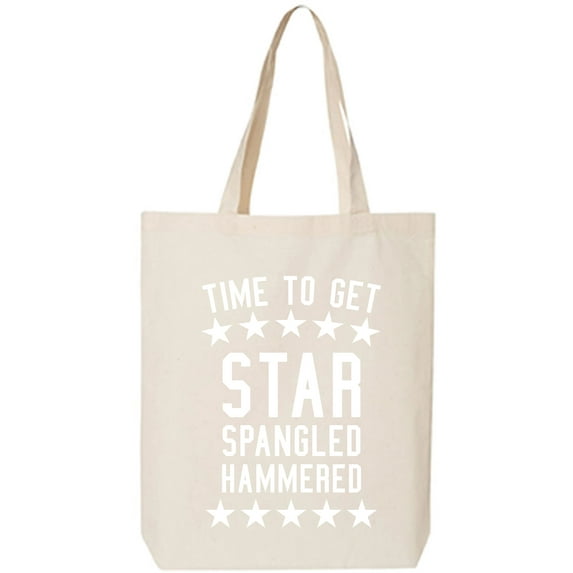 Time To Get Star Spangled Cotton Canvas Tote Bag