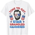 thumbnail image 1 of Time To Get Star Spangled Hammered 4th of July T-Shirt – Men Lincoln Tee, 1 of 4