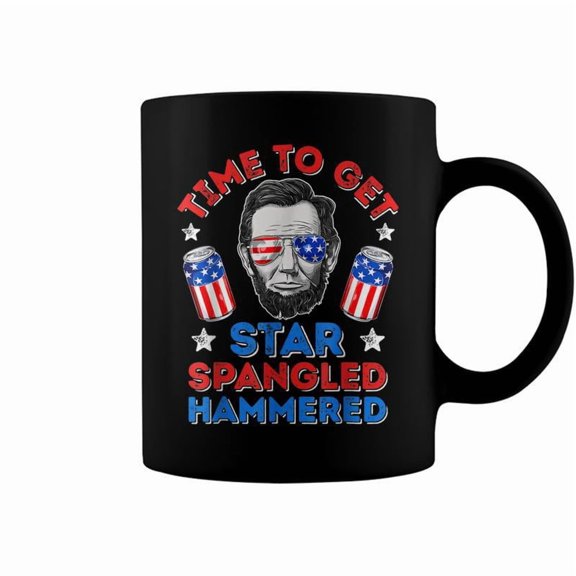 Time To Get Star Spangled Hammered T 4Th Of July Men Coffee Mugs