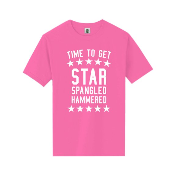 Time To Get Star Spangled Short Sleeve Neon T-Shirt