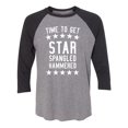 thumbnail image 1 of Time To Get Star Spangled Unisex 3/4 Sleeve Baseball Raglan Tee, 1 of 2