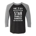 thumbnail image 1 of Time To Get Star Spangled Unisex 3/4 Sleeve Baseball Raglan Tee, 1 of 3